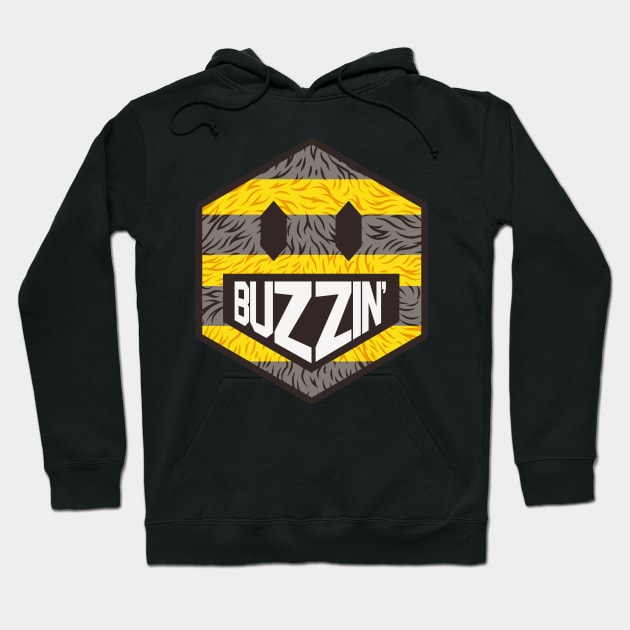 That's BUZZIN'! Mancunian Buzzing hexagon emoji Manchester Bee Hoodie by jimmy-digital